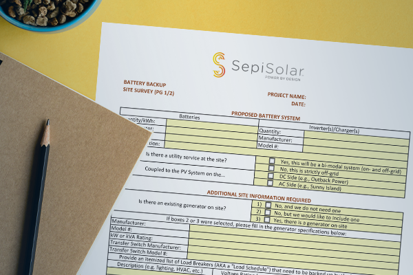 Solar Site Survey Checklist Energy Storage SepiSolar